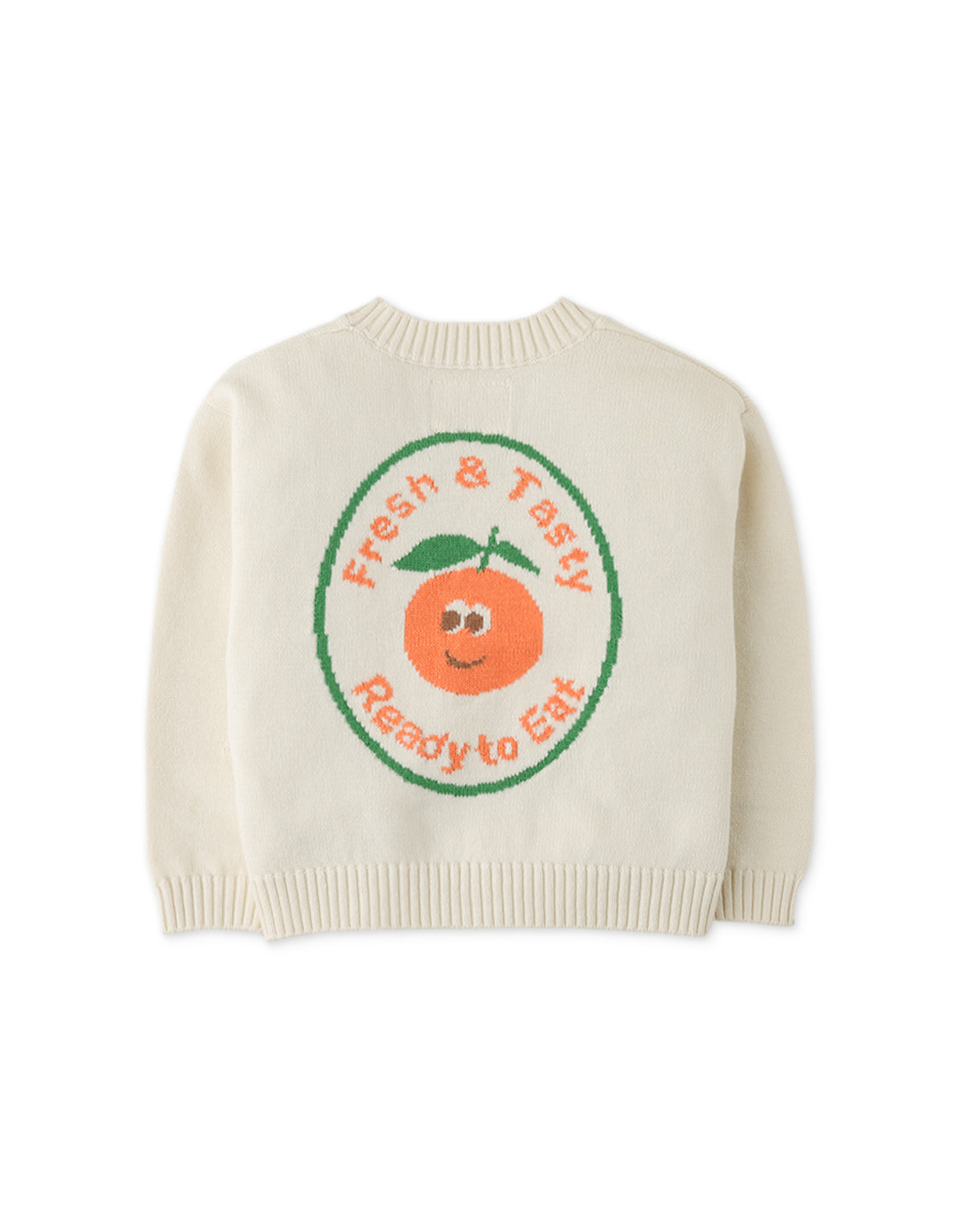 BABY BOYS ORANGE FRUIT LABEL INTARSIA CARDIGAN