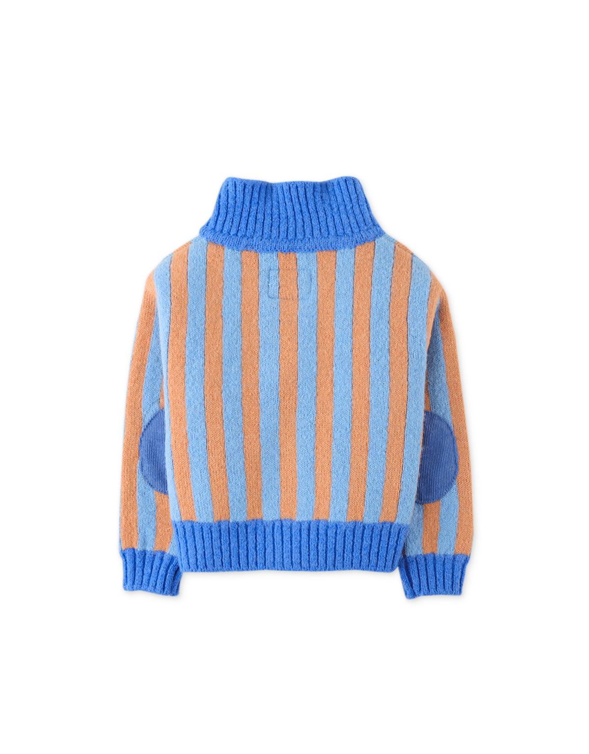 BABY BOYS FOX CHENILLE APPLIQUE AND ELBOW PATCH ON RETRO STRIPES CARDI