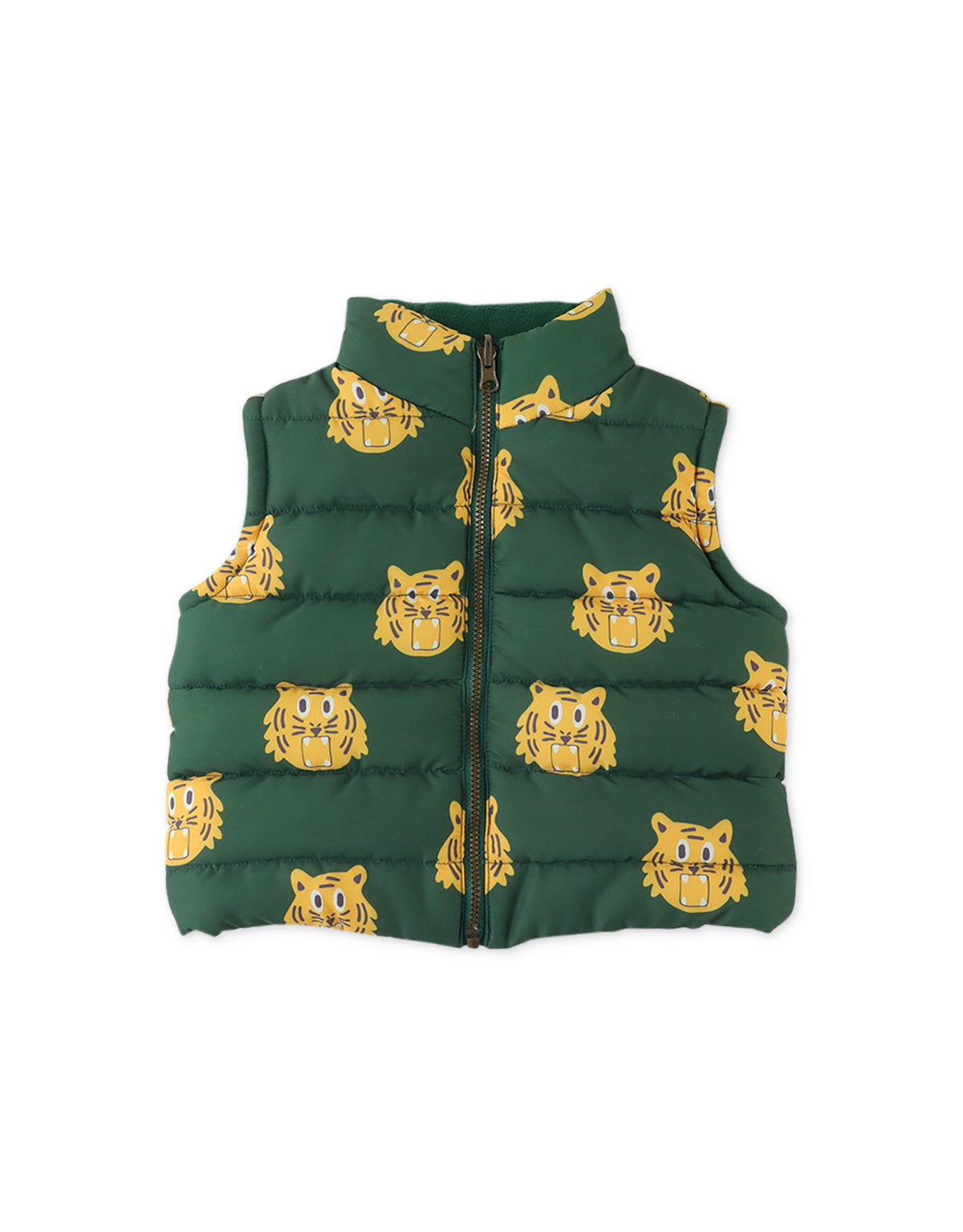 BABY BOYS TIGER HEADS ALL OVER PRINT REVERSIBLE VEST