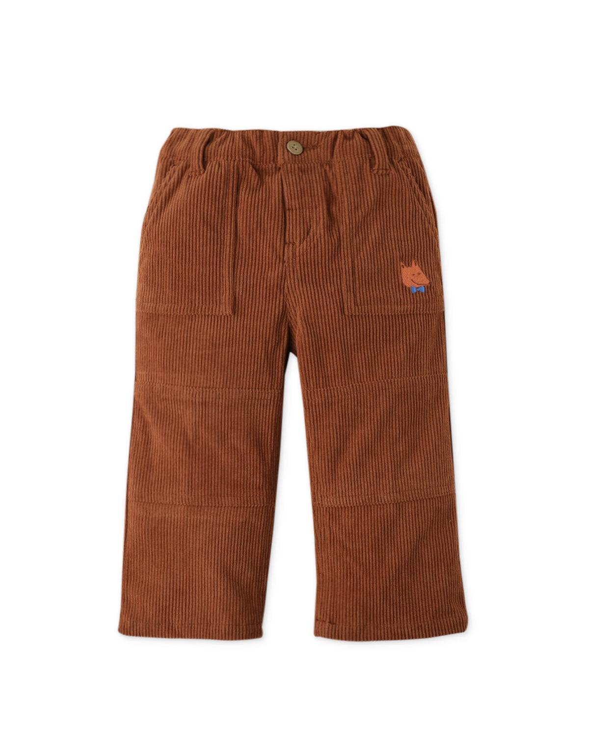 BABY BOYS CORDUROY PANTS WITH FOX EMBROIDERY