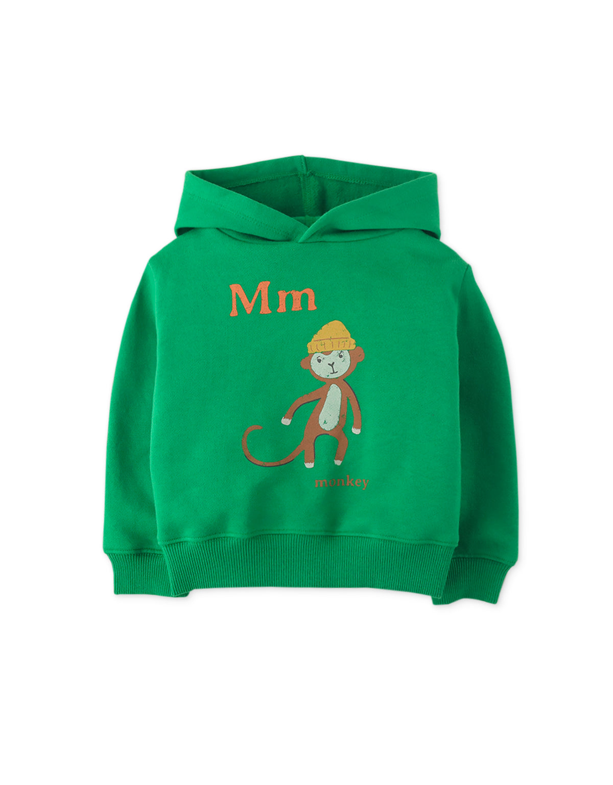 BABY BOYS M FOR MONKEY PRINT HOODED JERSEY FLEECE PULLOVER