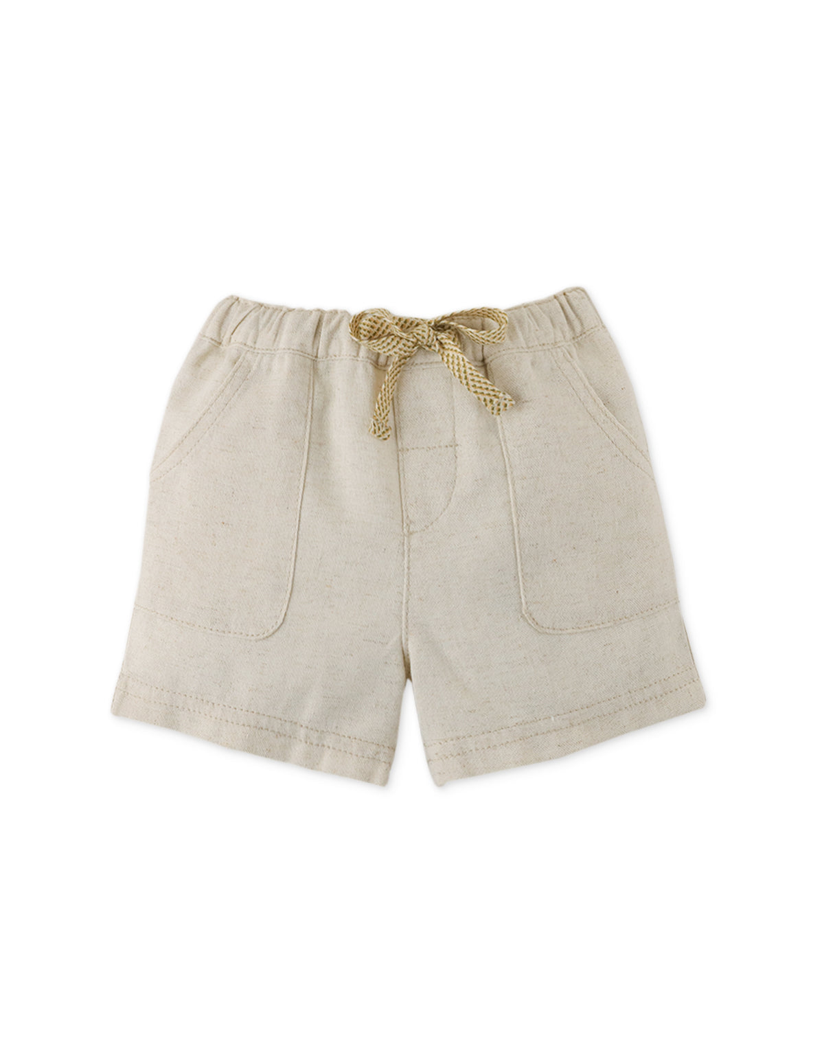 BABY BOYS LINEN PULL-ON DRAWSTRING SHORTS