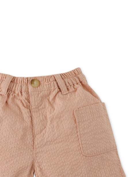 BABY BOYS SEERSUCKER PULL-ON SHORTS WITH PATCH POCKET