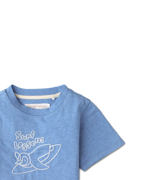 BABY BOYS PENGUIN EMBROIDERED TEE