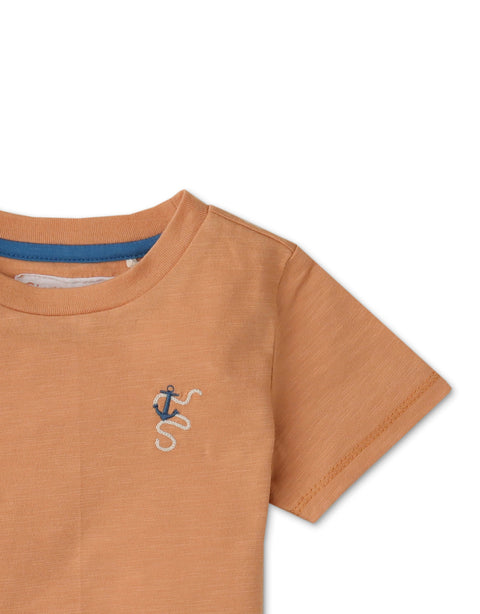 BABY BOYS ANCHOR EMBROIDERED TEE