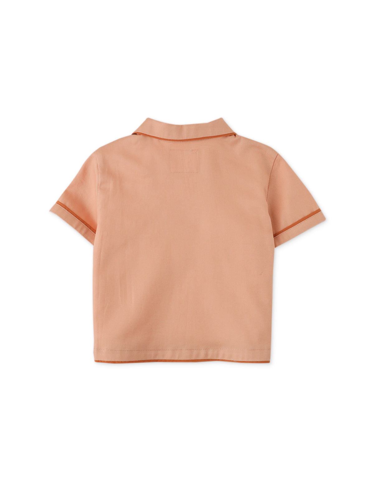 BABY BOYS ORANGE EMBROIDERED RESORT SHIRT