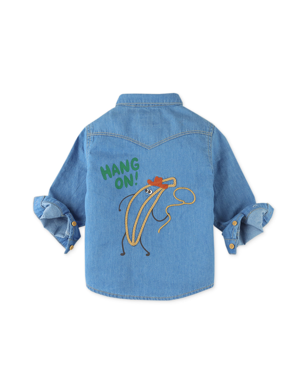 BABY BOYS HANG ON BANANA WESTERN DENIM SHIRT