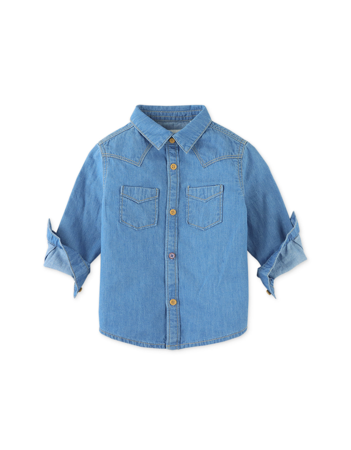 BABY BOYS HANG ON BANANA WESTERN DENIM SHIRT