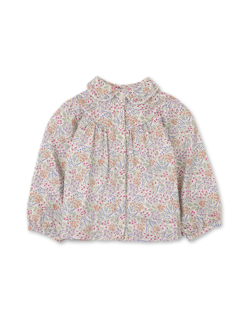 BABY GIRLS PRINTED BLOUSE WITH RUFFLED COLLAR