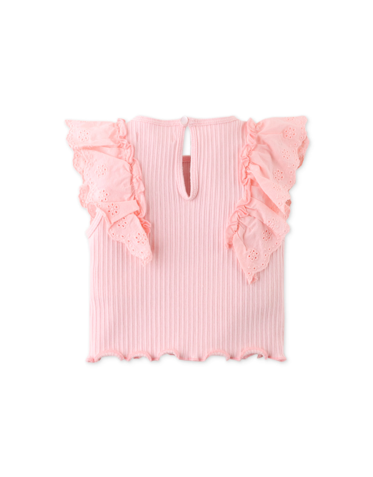 BABY GIRLS RIB TOP WITH RUFFLES