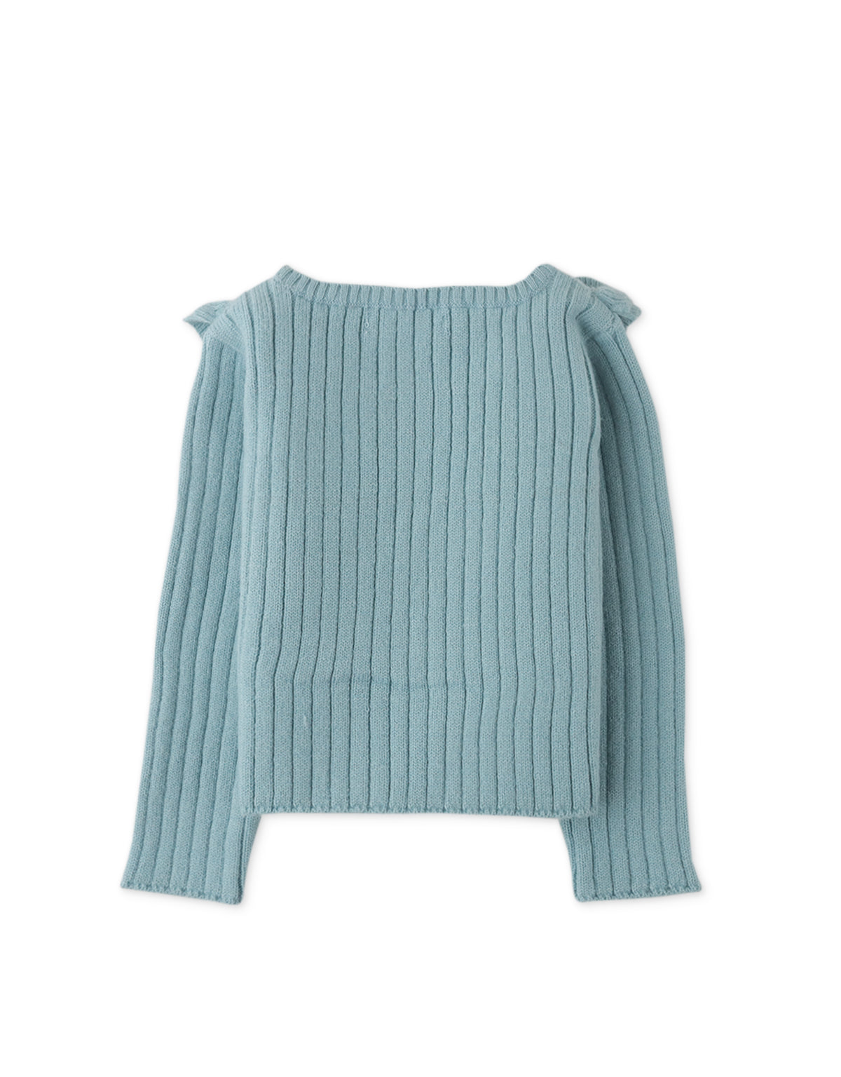 BABY GIRLS KNITTED RIB TEE WITH RUFFLES