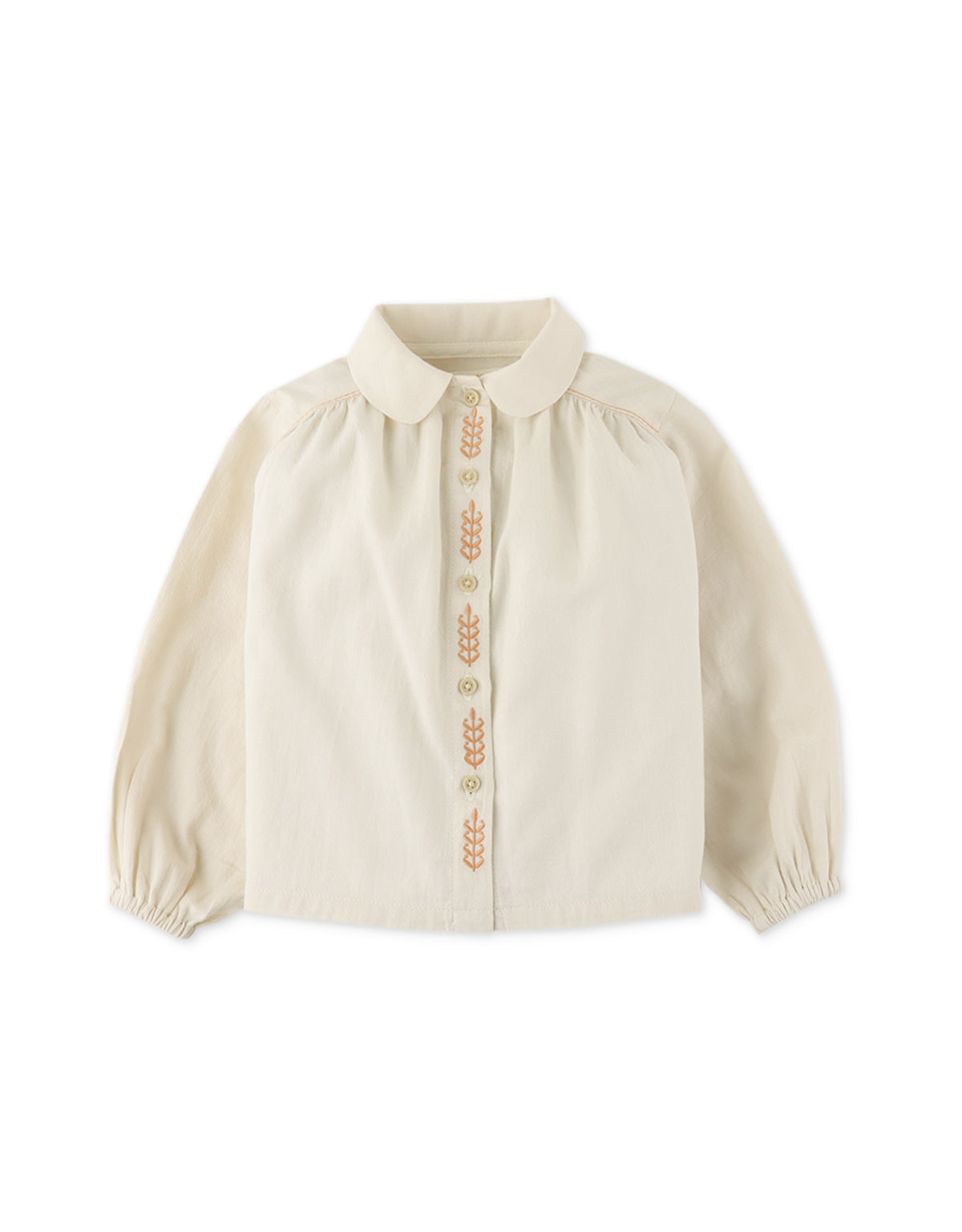 BABY GIRLS RELAXED BLOUSE WITH CONTRAST EMBROIDERY AND SMOCKING