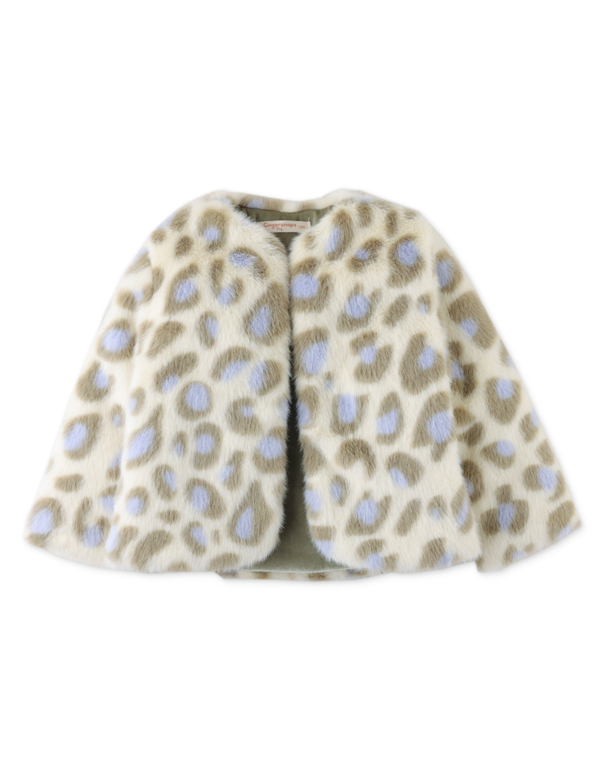 BABY GIRLS ANIMAL PRINT FAUX FUR JACKET