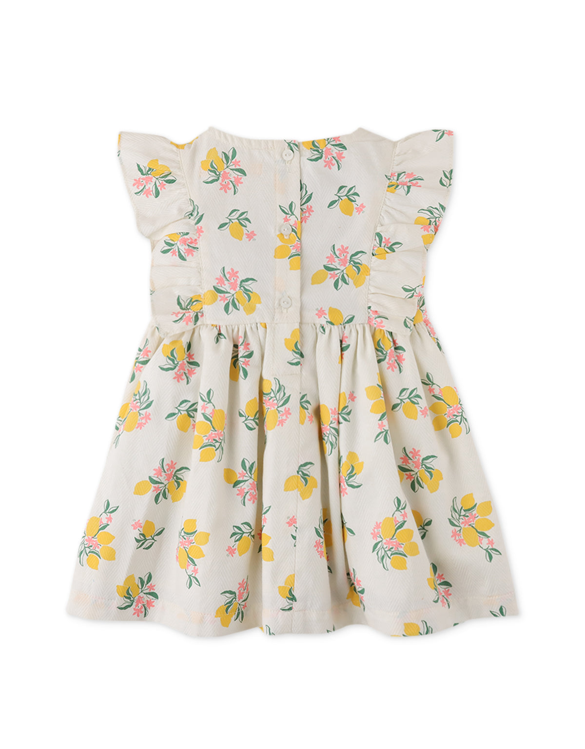 BABY GIRLS LEMON PRINTED SMOCKED DRESS