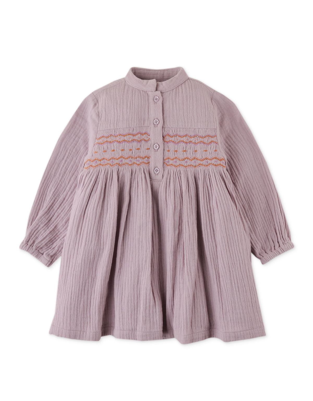 BABY GIRLS PRAIRIE DRESS WITH DECORATIVE SMOCKING