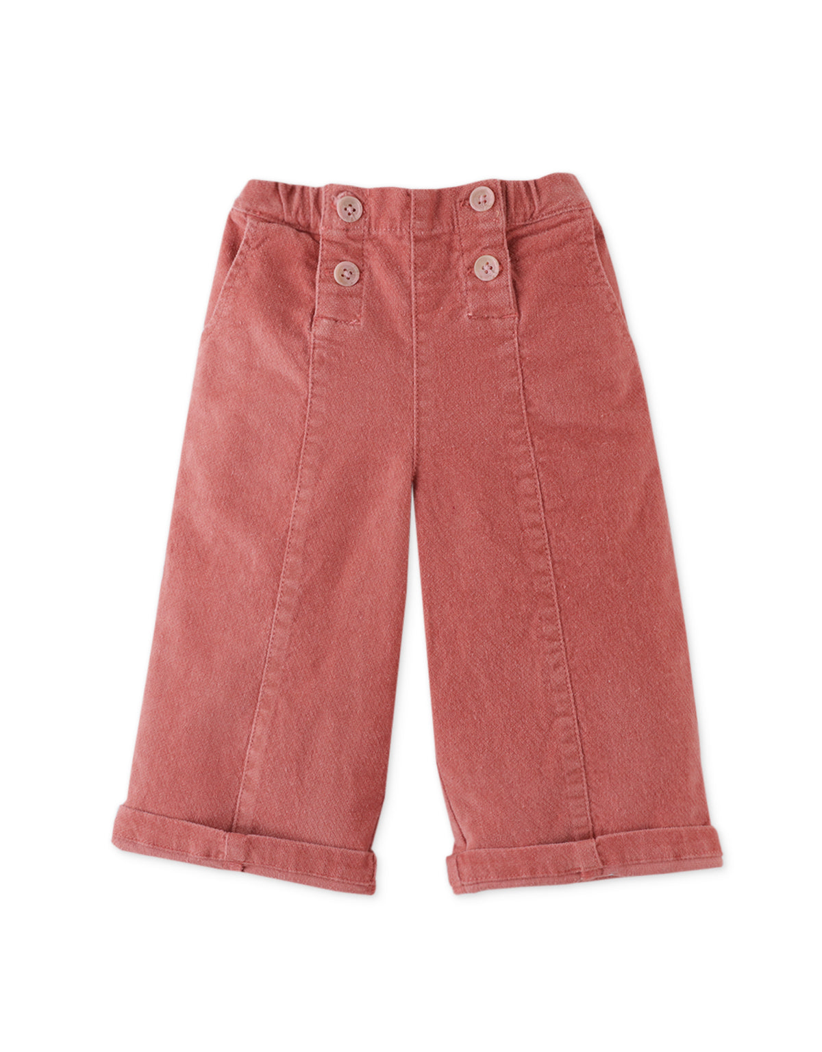 BABY GIRLS VELVET SAILOR PANTS WITH POCKETS