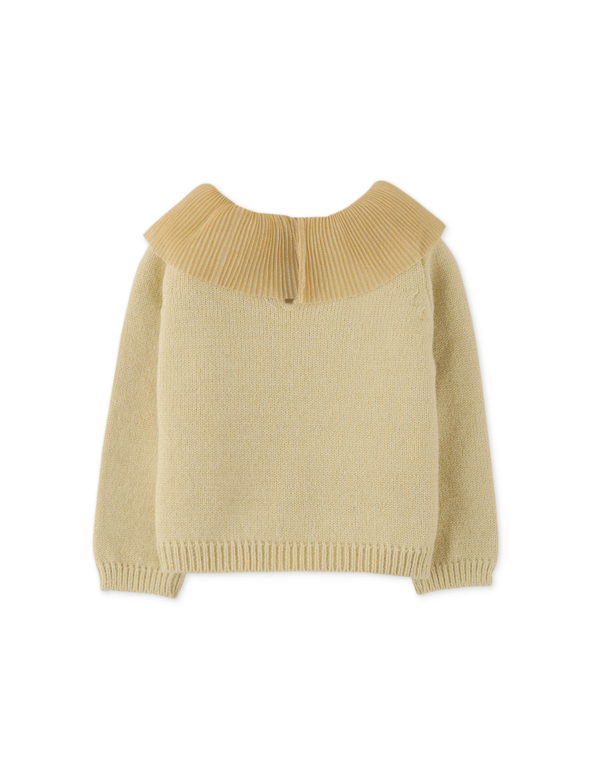 BABY GIRLS PULLOVER WITH PLEATED TULLE COLLAR