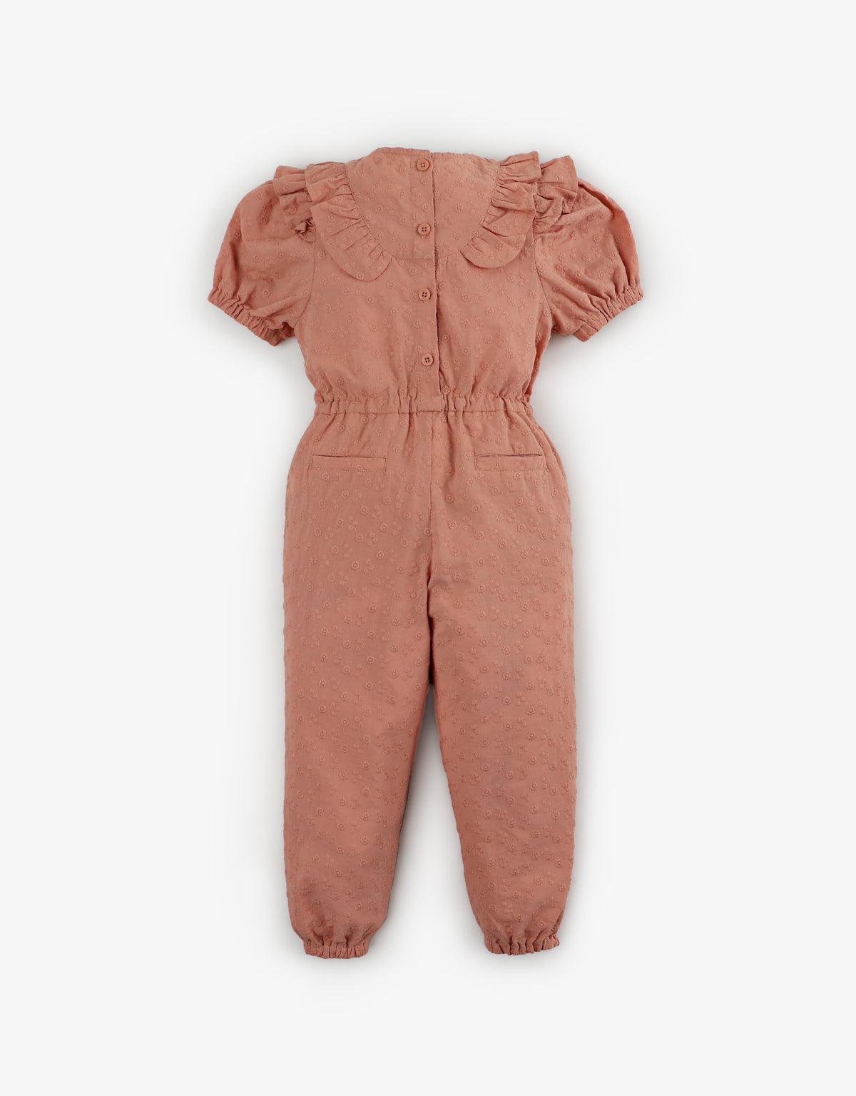 GIRLS FRILL EMBROIDERED JUMPSUIT - gingersnaps | Shop Kids & Children's clothing online at gingersnaps.com.ph