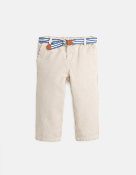 BABY BOYS SPECKLED TWILL PANTS