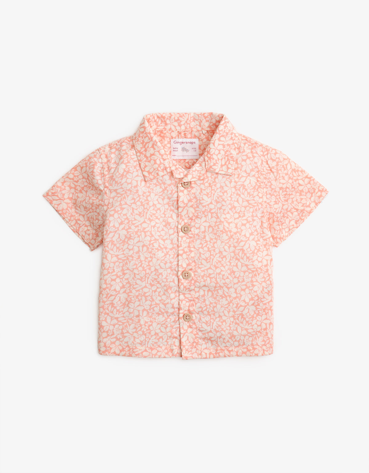 BABY BOYS FLORAL SHORTSLEEVES SHIRT