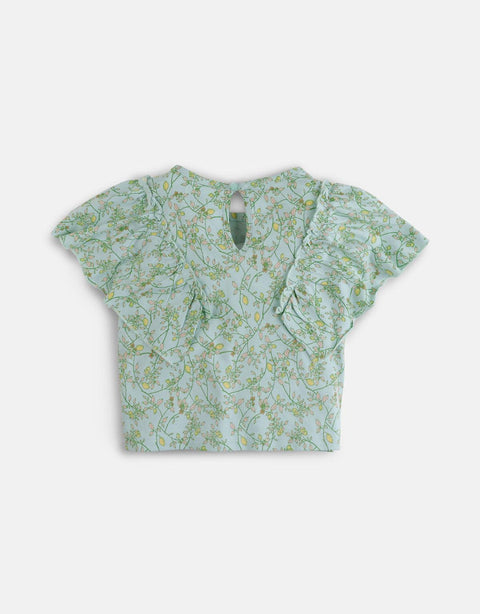 BABY GIRLS PRINTED TOP WITH RUFFLE SLEEVES - gingersnaps | Shop Kids & Children's clothing online at gingersnaps.com.ph