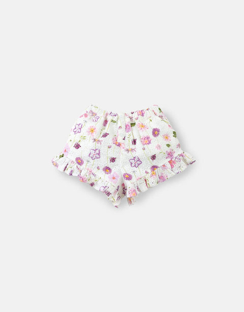 BABY GIRLS FLORAL EYELET SHORTS WITH FLOWER PRINTS - gingersnaps | Shop Kids & Children's clothing online at gingersnaps.com.ph