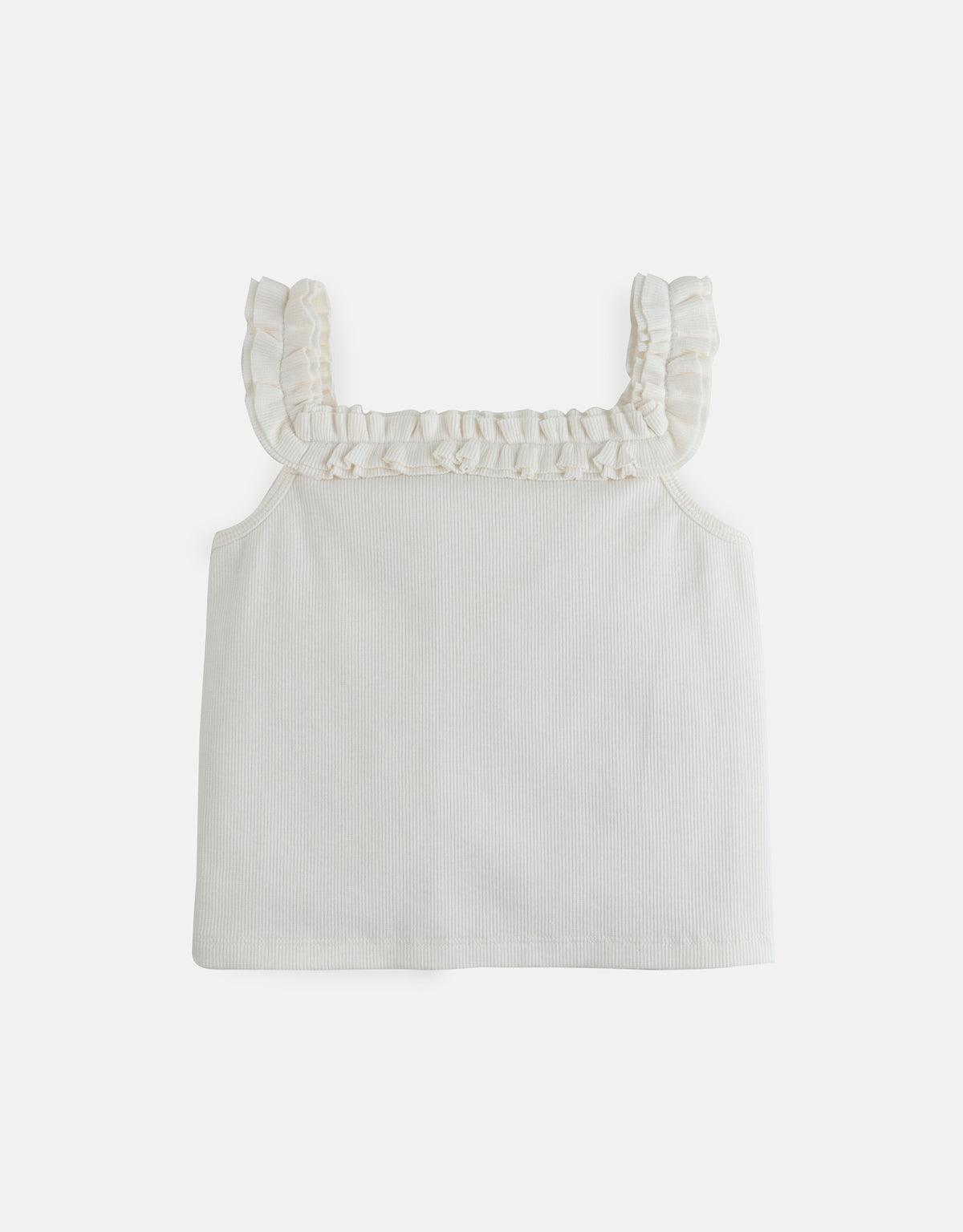 GIRLS RUFFLE RIBBED KNIT SLEEVELESS TOP - gingersnaps | Shop Kids & Children's clothing online at gingersnaps.com.ph