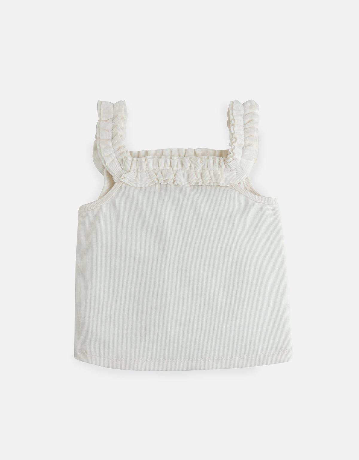 GIRLS RUFFLE RIBBED KNIT SLEEVELESS TOP - gingersnaps | Shop Kids & Children's clothing online at gingersnaps.com.ph