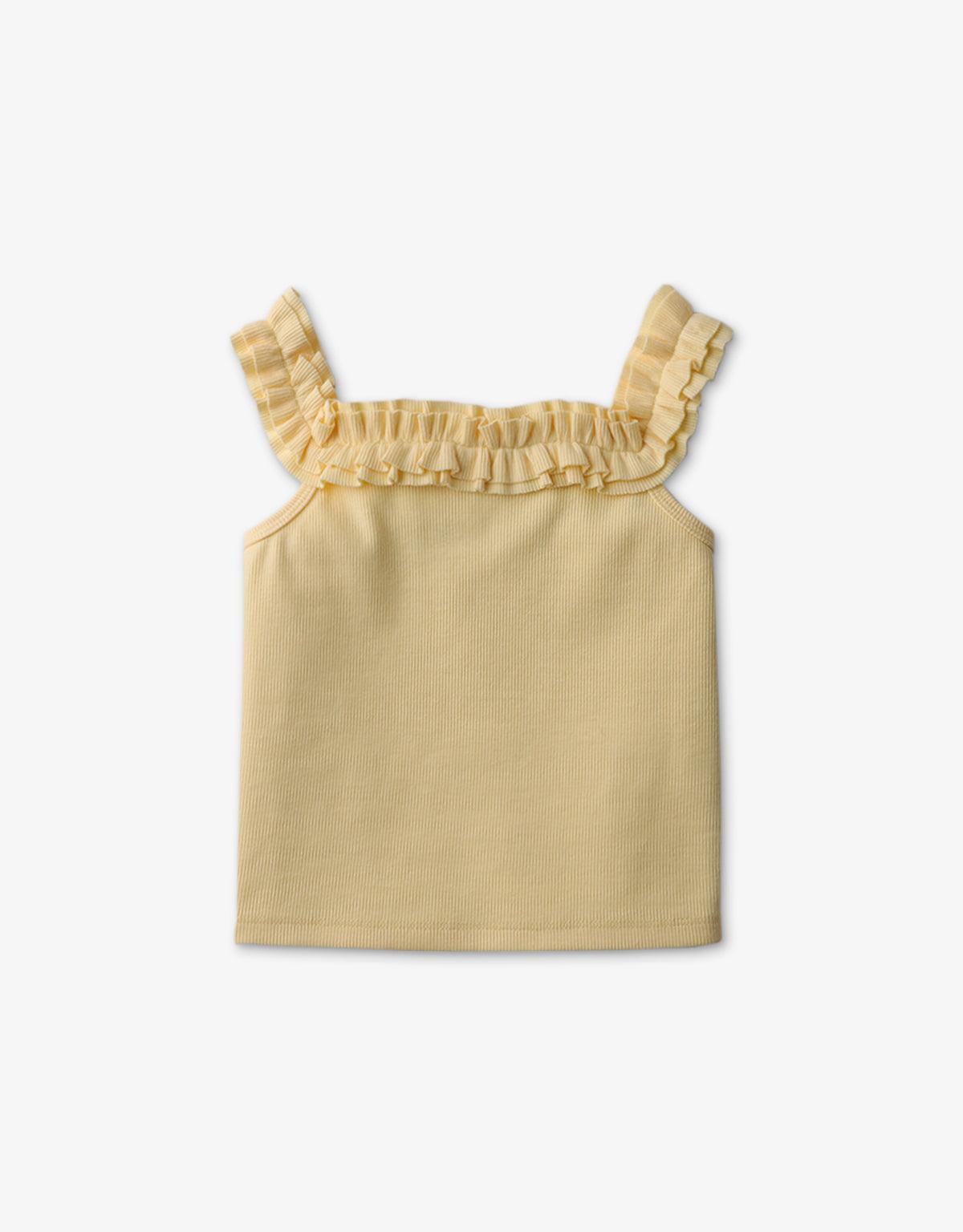 GIRLS RUFFLE RIBBED KNIT SLEEVELESS TOP - gingersnaps | Shop Kids & Children's clothing online at gingersnaps.com.ph