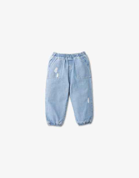 BABY BOYS EMBROIDERED JOGGERS