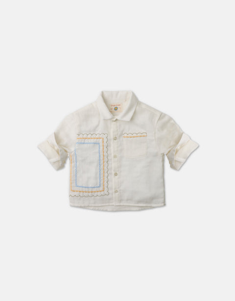 BABY BOYS EMBROIDERED COTTON SHIRT