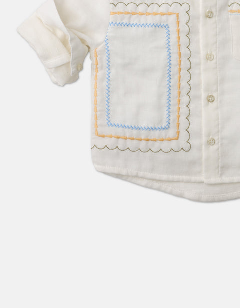 BABY BOYS EMBROIDERED COTTON SHIRT