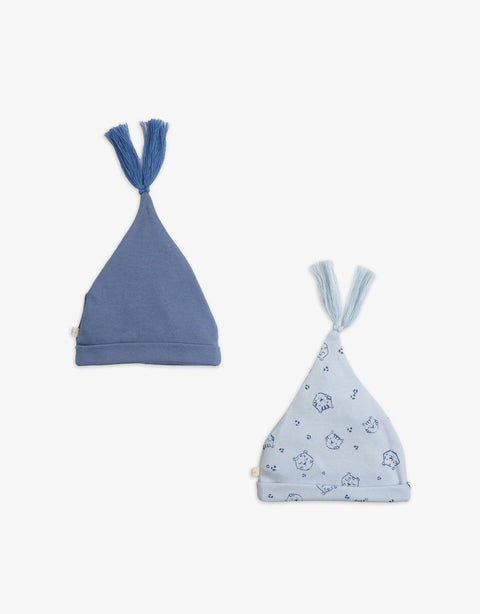 2-PC SET PLAIN AND PRINTED BONNET WITH TASSEL - gingersnaps | Shop Kids & Children's clothing online at gingersnaps.com.ph