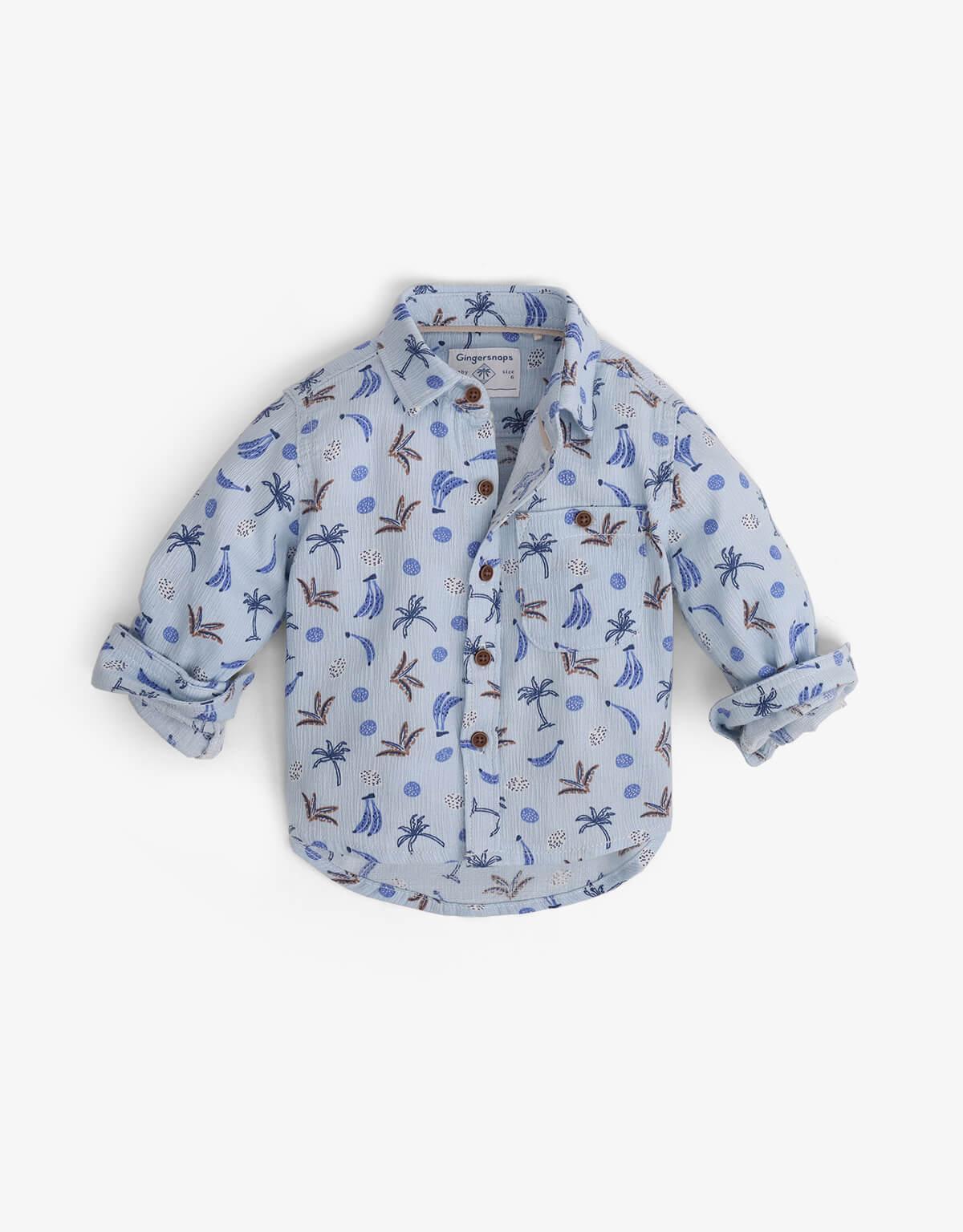 BABY BOYS BANANA PRINT SOFT LONG SLEEVES SHIRT - gingersnaps | Shop Kids & Children's clothing online at gingersnaps.com.ph