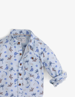 BABY BOYS BANANA PRINT SOFT LONG SLEEVES SHIRT - gingersnaps | Shop Kids & Children's clothing online at gingersnaps.com.ph