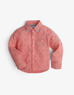 BABY BOYS FLOWER DOBBY LONG SLEEVES SHIRT - gingersnaps | Shop Kids & Children's clothing online at gingersnaps.com.ph