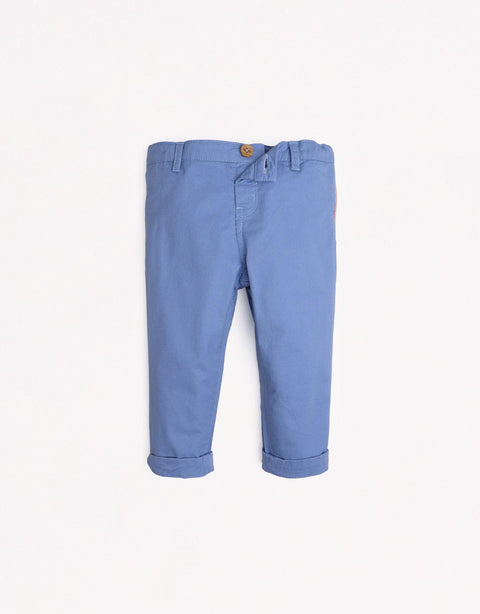 BABY BOYS FOLD-UP PANTS - gingersnaps | Shop Kids & Children's clothing online at gingersnaps.com.ph, pants, blue pants, twill pants for kids boys, blue twill plants, fold-up pants, blue fold-up pants, fold-up pants for baby boys, baby boys blue fold-up pants, blue pants for baby boys