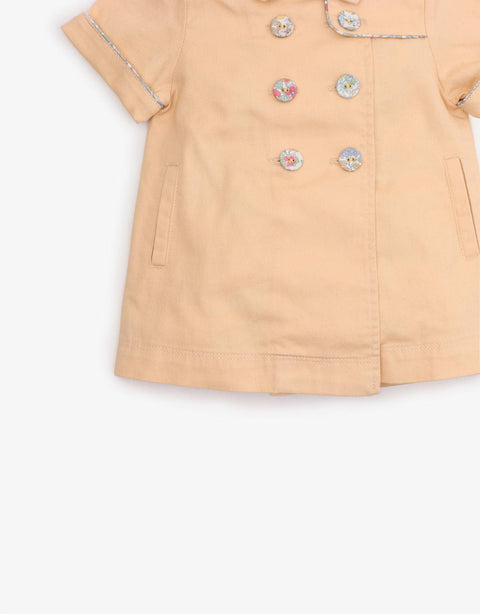 BABY GIRLS COVERED BUTTONS COAT DRESS - gingersnaps | Shop Kids & Children's clothing online at gingersnaps.com.ph