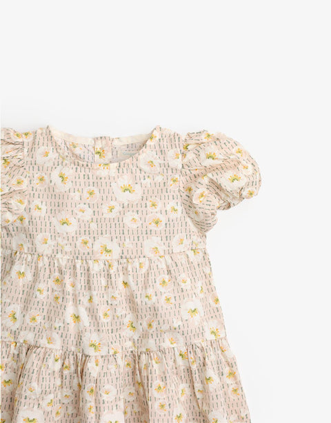 BABY GIRLS FLORAL PRINTED WAISTED TIERED DRESS - gingersnaps | Shop Kids & Children's clothing online at gingersnaps.com.ph
