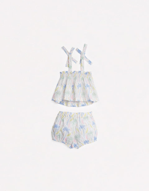BABY GIRLS PALM PRINTED TOP AND BUBBLE SHORTS SET - gingersnaps | Shop Kids & Children's clothing online at gingersnaps.com.ph