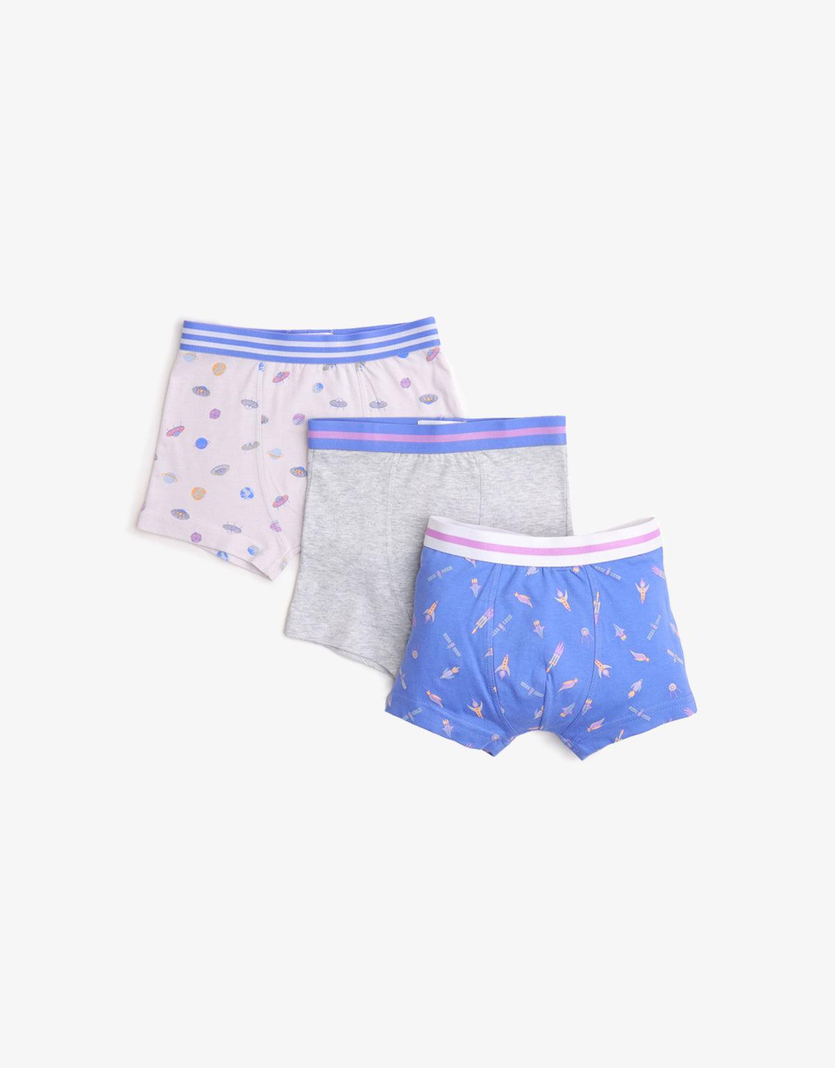 BOYS 3-PACK SPACESHIP BOXER SHORTS SET - gingersnaps | Shop Kids & Children's clothing online at gingersnaps.com.ph