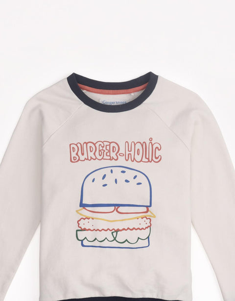 BOYS BURGERHOLIC RAGLAN PULLOVER - gingersnaps | Shop Kids & Children's clothing online at gingersnaps.com.ph