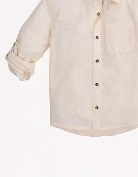 BOYS CRUMPLED COTTON WOVEN LONG SLEEVES SHIRT - gingersnaps | Shop Kids & Children's clothing online at gingersnaps.com.ph