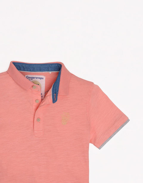 BOYS DOUBLE HEM POLO WITH BACK PRINT - gingersnaps | Shop Kids & Children's clothing online at gingersnaps.com.ph