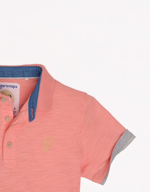BOYS DOUBLE HEM POLO WITH BACK PRINT - gingersnaps | Shop Kids & Children's clothing online at gingersnaps.com.ph