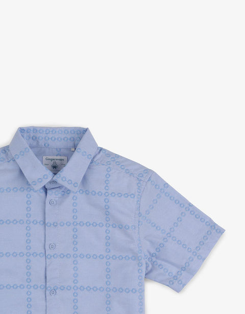 BOYS GRID EMBROIDERED SHIRT - gingersnaps | Shop Kids & Children's clothing online at gingersnaps.com.ph