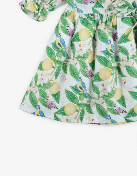 GIRLS PUFF SLEEVES WRAP AROUND DRESS - gingersnaps | Shop Kids & Children's clothing online at gingersnaps.com.ph